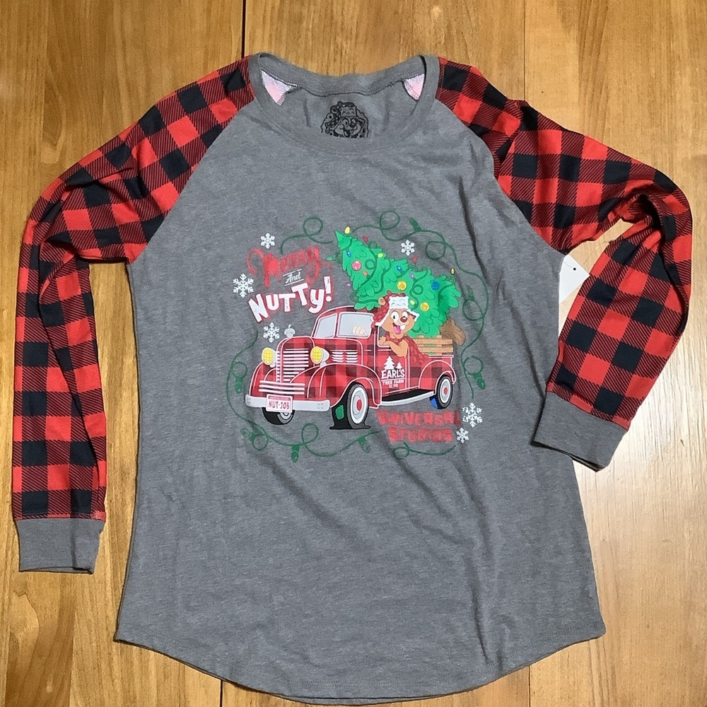 Universal Gray and Red Kids Raglan Tee
